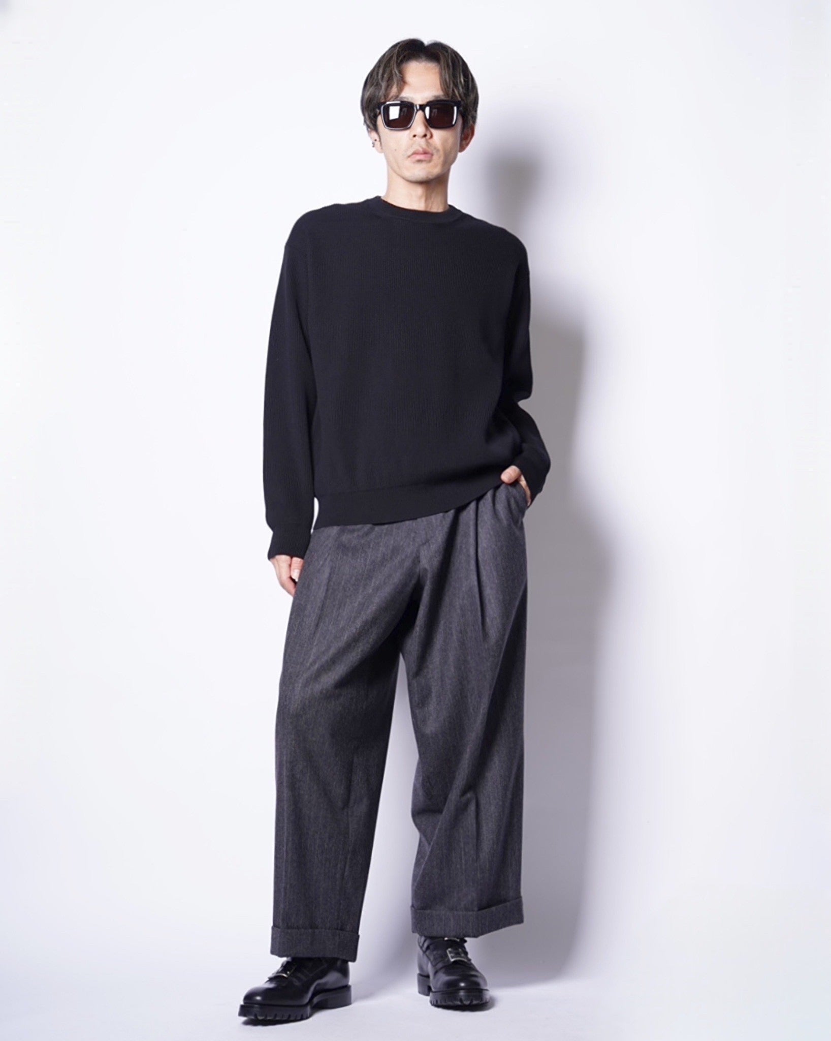 BATONER】(バトナー）SUPER HIGH TWIST WOOL CREW NECK-AMANOJAK