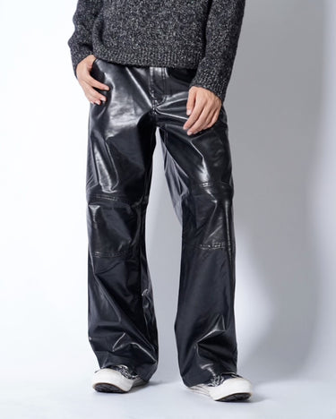 【ROLD SKOV】<br>TECH PANTS FAKE LEATHER
