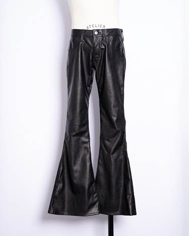 JUNYA WATANABE】SYNTHETIC LEATHER FLARE PANTS-Amanojak.