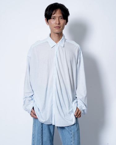イベント期間限定アイテム<br>(6月27日～7月5日まで)<br>【KANEMASA PHIL】<br>46G Stripe Artisan Shirt (WHITE BLUE DYE)