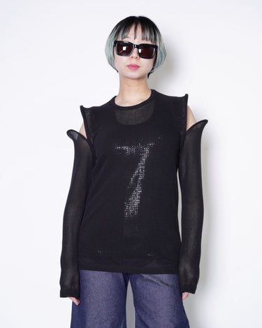 【JUNYA WATANABE】<br>SHOULDER SLIT LONG SLEEVE TEE -MESH-