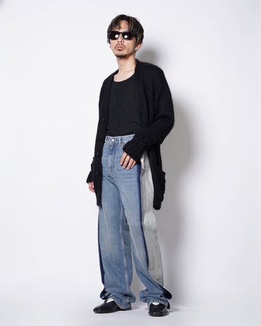 [MM6]<br>Synthetic Leather<br>Knee TUCK PANTS