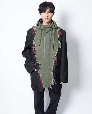 26AW予約受付中<br>【kolor】<br>MILITARY BLOUSON DOCKING TAILORED JACKET