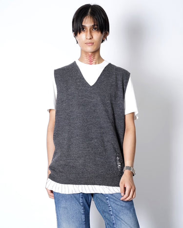 [Maison Margiela 4,14]<br> Lining Layered<br>Knit vest