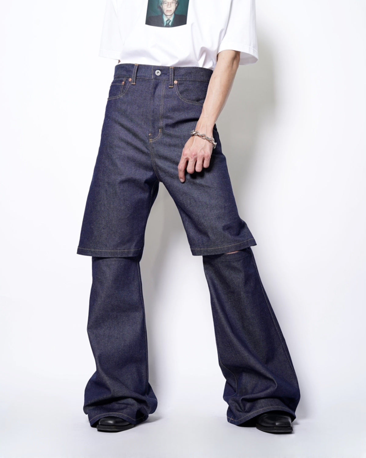JUNYA WATANABE MAN】SLIT FLARE DENIM PANTS -Amanojak