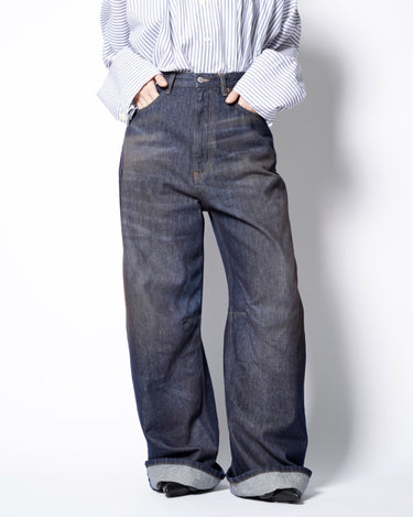 【MM6】<br>KNEE TUCK DENIM PANTS (UNISEX)