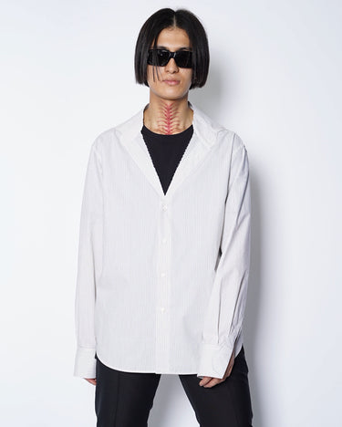 【MM6】<br>TROMPE L’OEIL STRIPE SHIRTS (UNISEX)