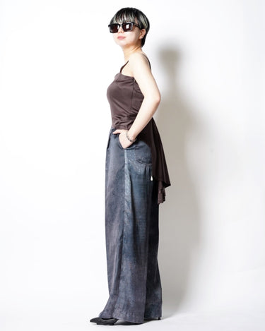 【SATORU SASAKI】<br>PRINT SINGLE TUCK WIDE TROUSER