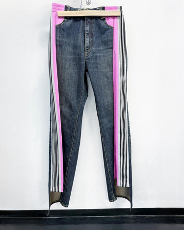 27SS予約受付中<br>【JUNYA WATANABE】<br>× Needles WIDE SIDE LINE DENIM PANTS (UNISEX)