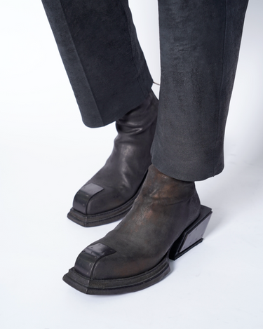 【POLLACKI】<br>No.38 HAND DYED REVERSE HORSE LEATHER LEATHER HEEL BOOTS