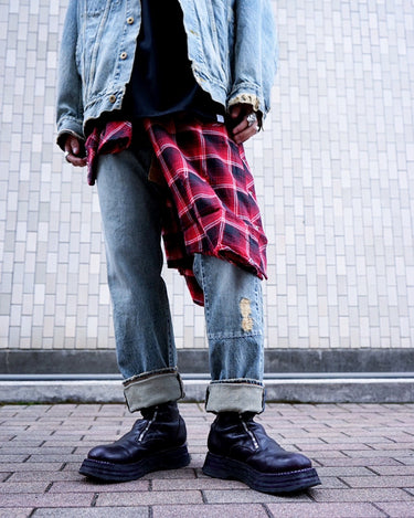 [Kolor / Beacon]<br>Studs Damage Denim Pants