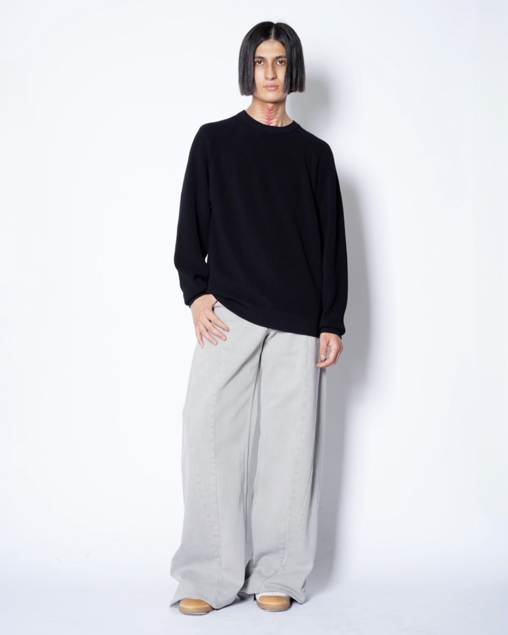 BATONER(バトナー)-HARD TWIST WOOL SIGNATURE CREW NECK-Amanojak.