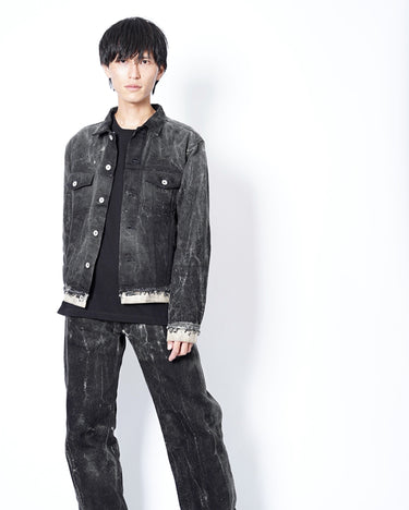 【MAHITO MOTOYOSHI】<br>"ろうけつ染め" DENIM BLOUSON