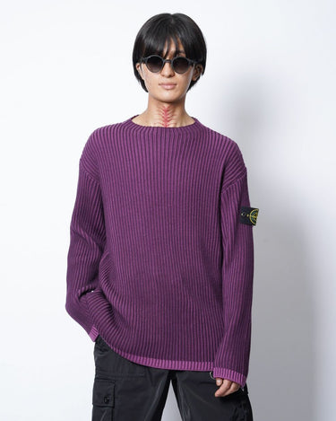 【STONE ISLAND】 <br>CONTRAST KNITTING FUNNEL NECK SWEATER (8115532C1)