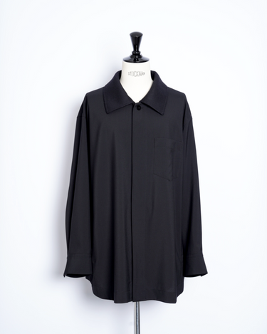 OVERCOAT】OVERSIZED SHIRT JACKET WITH REMOVABLE COLLAR IN WOOL OVERCOAT】OVERSIZED SHIRT JACKET WITH REMOVABLE COLLAR IN WOOL