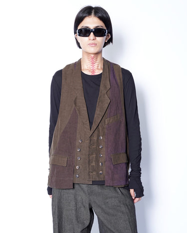 【ZIGGY CHEN】<br>DOUBLE BREASTED COLLAGE WAISTCOAT