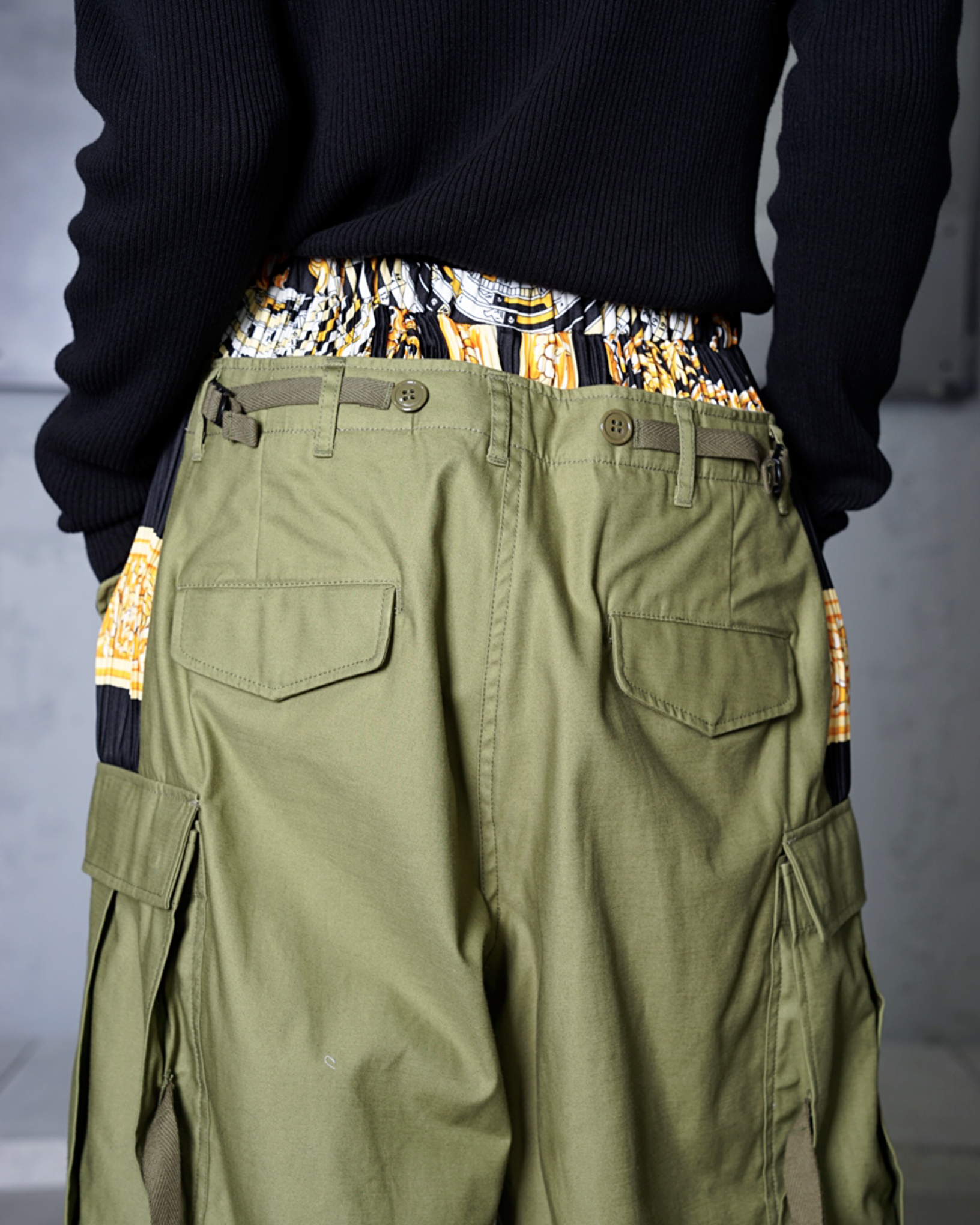 JUNYA WATANABE】SCARF DOCKING CARGO PANTS -Amanojak. JUNYA WATANABE】SCARF DOCKING CARGO PANTS -Amanojak.