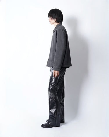 【ROLD SKOV】<br>ZIP UP SLIM SHIRT BLOUSON STRIPE