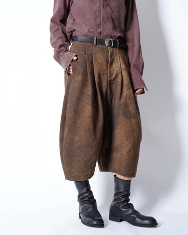 【AVIVA JIFEI XUE】<br>Amanojak. EDITION<br>COCOON CROPPED PANTS -KAKISHIBU DYED-