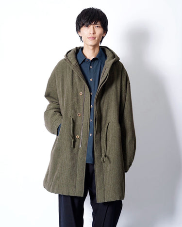【AVIVA JIFEI XUE】<br>Amanojak. EDITION<br>SOFT HOODED PARKA (W/CERAMIC BUTTON) -YAK/LINEN/COTTON FABRIC-