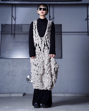 【KAKAN】<BR>HAND SPUN NO SLEEVE DRESS
