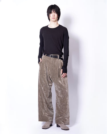 【ZIGGY CHEN】<br>VELVET WIDE-LEG TROUSERS