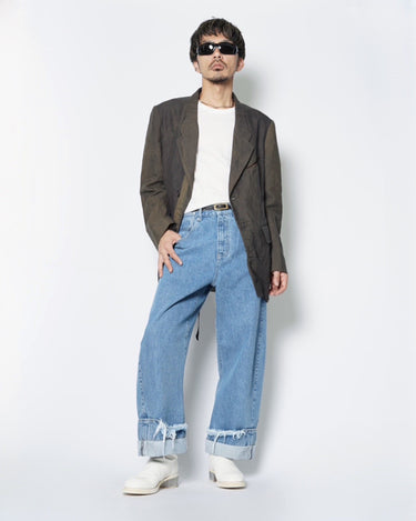 【MARINA YEE】<br>"DEAN BLUE" OVERSIZED JEANS TROUSERS (STONE)