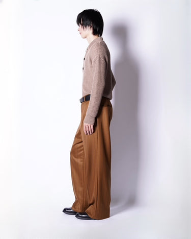 【ANTHEM A】<br> WOOL SILK STRIPE BELTLESS TROUSER