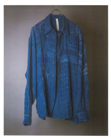 受注生産アイテム<br>期間限定受注受付中(7月31日～8月2日まで)<br>【kiminori morishita】<br>Bandana Hand-Embroidered Khadi Shirt