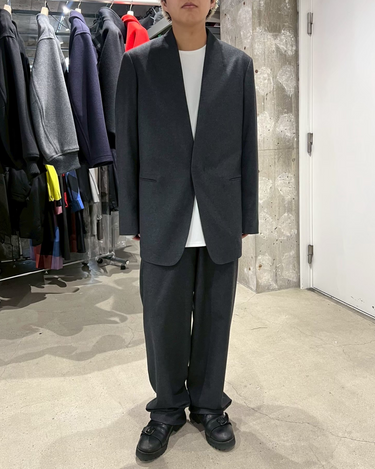 26AW予約受付中<br>【OVERCOAT】<br>Wool Collarless Jacket