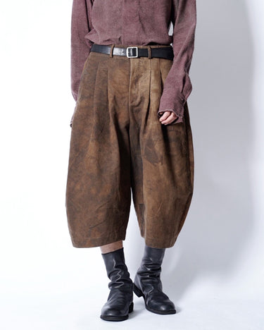 【AVIVA JIFEI XUE】<br>Amanojak. EDITION<br>COCOON CROPPED PANTS -KAKISHIBU DYED-