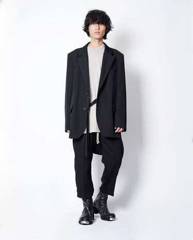 [Yohji Yamamoto POUR HOMME]<br>WOOL GABARDINE RANDOM TUCK PANTS