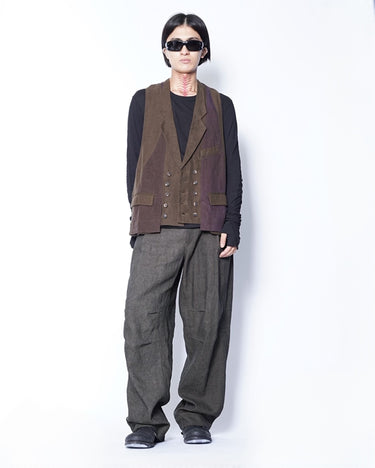 【ZIGGY CHEN】<br>DOUBLE BREASTED COLLAGE WAISTCOAT