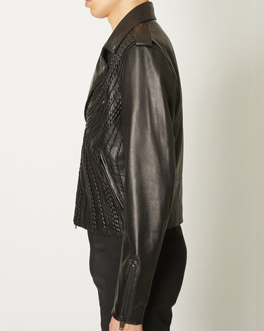 26AW予約受付中<br>【TAAKK】<br>LEATHER EMBROIDERY RIDERS JACKET