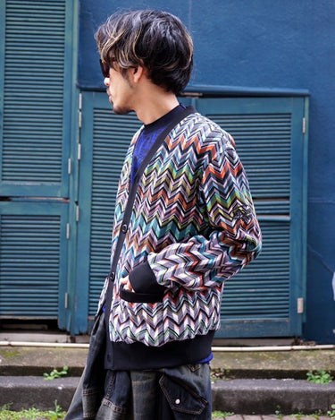 [Missoni]<br>"Zig Zag" Pattern<br>Cotton Cardigan