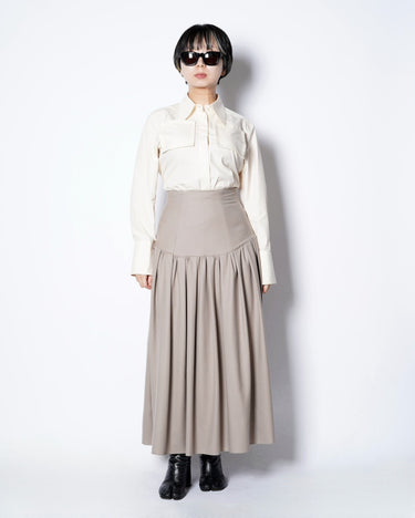 【SATORU SASAKI】<br>HIGH WAIST WOOL GATHER SKIRT