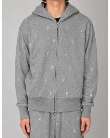 27SS予約受付中<br>【TAAKK】<br>BEAD EMBROIDERY JERSEY Embroidered Zip Hoodie
