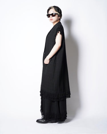 【08sircus】<br>Summer tweed<br>sleeveless<br>long jacket