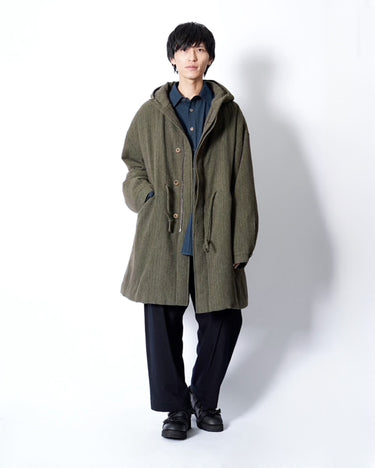 【AVIVA JIFEI XUE】<br>Amanojak. EDITION<br>SOFT HOODED PARKA (W/CERAMIC BUTTON) -YAK/LINEN/COTTON FABRIC-