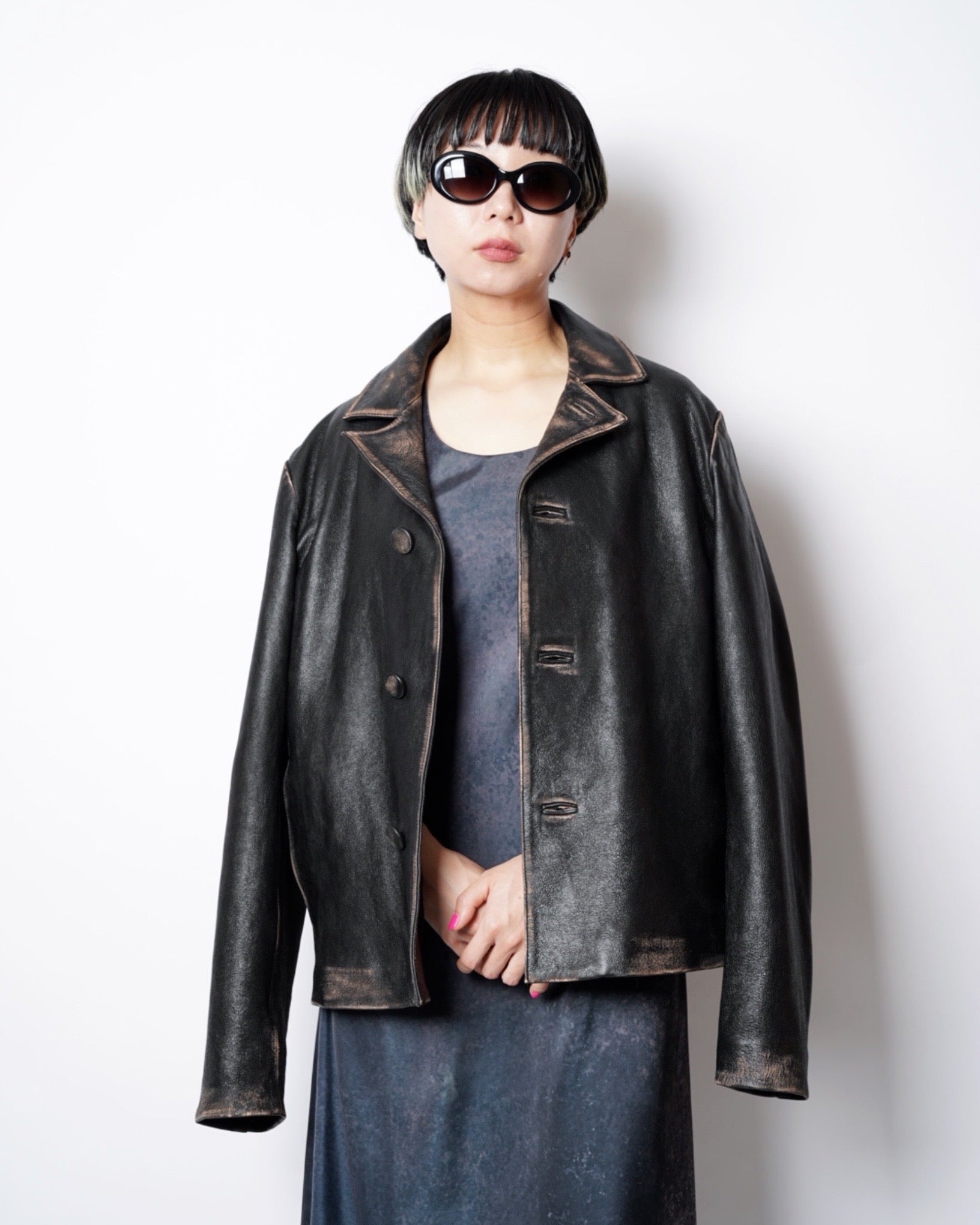 MM6】AGING LAMBLEATHER JACKET-Amanojak.