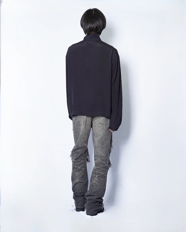 【ROLD SKOV】<br>KAPPA ZIP SHIRT -VISCOSE FABRIC-