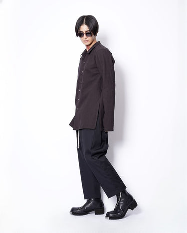 【prasthana】<br>rudiment shirt  (cotton/linen canvas)