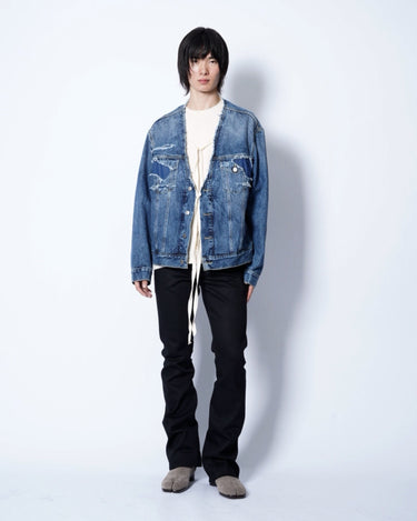 【Maison Margiela】<br>DISTRESSED DEEP V DENIM JACKET