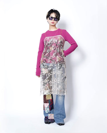 8.8(sat) 0:00 Launch<br>【ANTHEM A】<br>LAYERED EMBROIDERY CAMISOLE DRESS