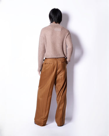 【ANTHEM A】<br> WOOL SILK STRIPE BELTLESS TROUSER
