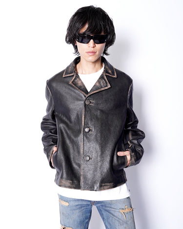 【MM6】<br>AGING LAMBLEATHER JACKET (UNISEX)