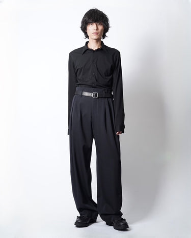 26AW予約受付中<br>【OVERCOAT】<br>5 Tuck Trouser in Wool Tropical