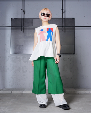 [YOHEI OHNO]<br>GRAPHIC PLEATS TOP A