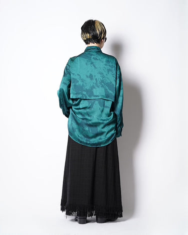 【08sircus】<br>ビンテージサテン<br>ハーフトーン<br>レイヤードシャツ