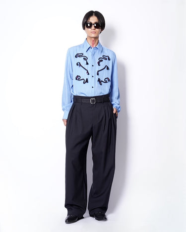 【OVERCOAT】<br>5 Tuck Trouser in Wool Tropical